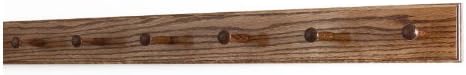 Solid Oak Shaker Peg Rack Made in The USA - Chestnut Stain 35 x 3.5 Inches with 6 Pegs by PEG+AND+RAIL