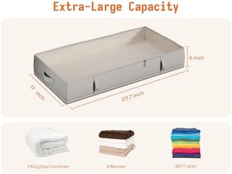 Side-Supported Under Bed Storage Containers, 8 Inch 80L Clothes Storage Bin - Image 3