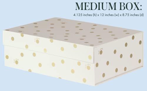 kate spade new york Set of 3 Decorative Storage Boxes, Gold Dot with Script - Image 6