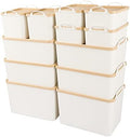 ANMINY White Plastic Storage Bins Baskets with Lids, 12-Pack, 2XL+4L+2M+4S by ANMINY