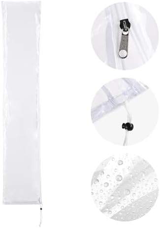 LAGarden Waterproof Patio Umbrella Cover with Zip Drawstring Clear PVC - Image 4