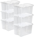 Sterilite 6-Pack Stackable Storage Bin with Lid, Clear Plastic Design, 48 Quart by Sterilite