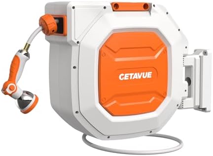 Retractable Garden Hose Reel 5/8 inch x 100 ft Wall Mounted by Unknown