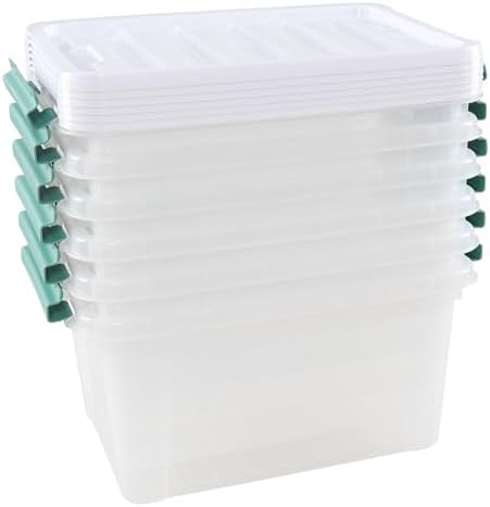 6-Pack Clear Storage Latch Bins, 20 L Plastic Storage Boxes - Image 7