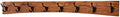 Oak Curved Back Wall Mounted Coat Rack - Bronze Hooks - Made in The USA (Burnt Orange, 41" x 4.5" - 8 Hooks) by PEG+AND+RAIL