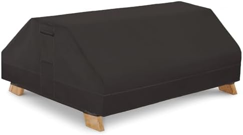 Picnic Table Cover Waterproof 96 Inch 600D Oxford Outdoor Table Cover with Bench Covers for Winter DustProof Heavy Duty (Black, 8Ft-96in) by YHINGG