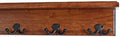 PegandRail Solid Cherry Shelf Coat Rack with Aged Bronze Double Style Hooks - Made in The USA (Mahogany, 16" with 3 Hooks) by PEG+AND+RAIL