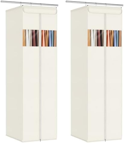 Zilink Long Garment Bags for Gowns Dress Bags for Gowns 65 in, Beige, 2Pack by Zilink