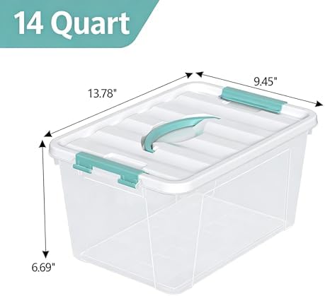 8-Pack Stackable Clear Storage Bins with Lids, 14-Qt Storage Box - Image 2