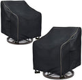 Outdoor Swivel Lounge Chair Cover 2 Pack,Waterproof Heavy Duty Patio Chair Covers,Patio Rocking Chair Covers for Outdoor Furniture,(30 W x 34 D x 38.5 H inches),Black by LSongSKY