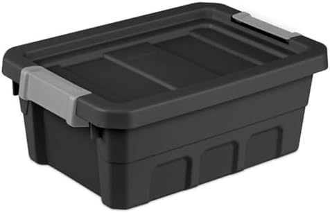 Sterilite Stacker Tote, Plastic Storage Bins with Lids, 4 Gallon, 6-Pack by Sterilite