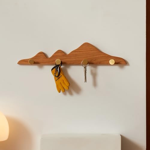 Wall Coat Rack Cherry Wood 4 Hooks by THFLSTR
