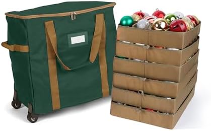 Covermates Rolling Adjustable Ornament Storage Bag, 19.25"W x 13"D x 18.5"H by Covermates