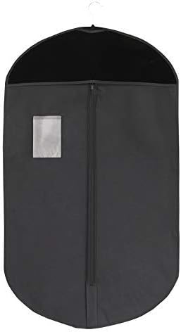 Foster-Stephens Thick, Sturdy, Long-lasting Oxford Cloth Garment Bags for Storage of Clothing, Dresses, Costumes, Suits, Coats, Gowns | Elegant Covers in Grey or Black 42", 50", 62" | (42", Black) by FOSTER-STEPHENS%2C+INC.
