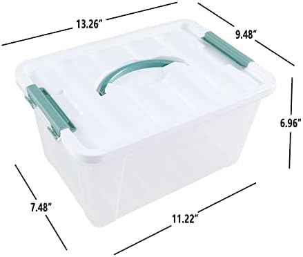 Gainhope 6 Packs 14 L Plastic Stackable Storage Box with Latching Lid - Image 3