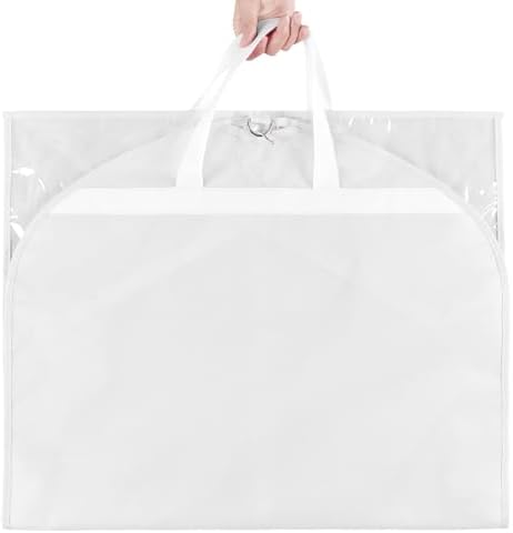 KEEGH 40 inch Clear Garment Bags for Dance Costumes, 6 Pack,White - Image 3