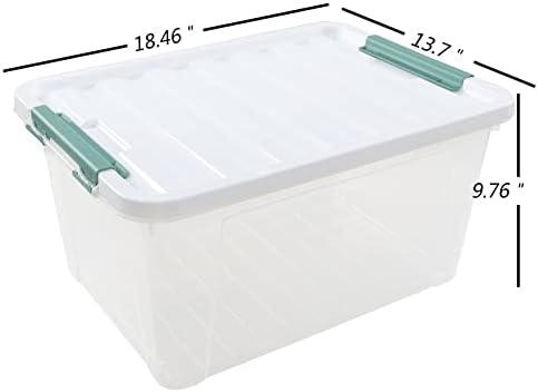 35 L Clear Large Storage Box, Plastic Storage Bins, Set of 4 - Image 2