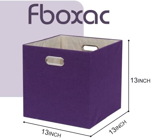 13x13x13 Inch Foldable Cube Storage Bins with Metal Handles, 4 Pack - Image 2
