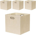 13x13x13 Inch Foldable Cube Storage Bins with Metal Handles, 4 Pack by Fboxac