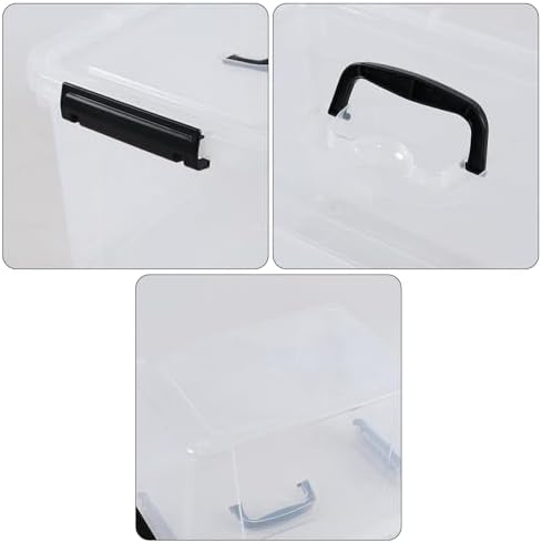 12 Quart Plastic Storage Bins with Lids, Plastic Storage Latch Box with Handle, 6 Packs - Image 3