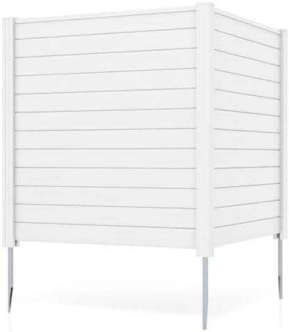 GIANTEX No-Dig Air Conditioner Fence, 2 Panels, 48''W x 48''H, White by Giantex