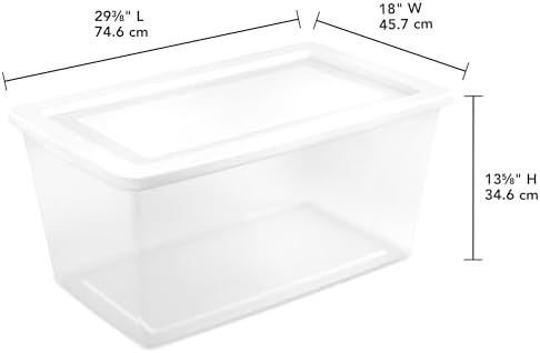 Sterilite 16 Pack Storage Box, 90 Quart Stackable Tote, Clear Plastic Container with Secure Snapping Lids for Home and Office Organization, White - Image 3