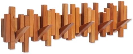 Coat Rack Wall Mount Piano Flip Down Wall Hook Rack 6 Hooks Cherry by Acsigesn