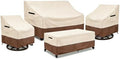 4-Piece Patio Furniture Cover Set, 600D Heavy Duty Outdoor Furniture Covers Waterproof — Fits 3-Seater Sofa, Swivel Rocker Chair & Coffee Table, All Weather Outdoor Protection, Small by Wavecover