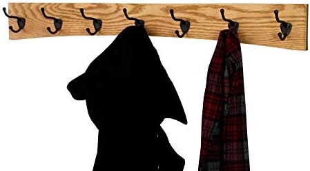 Oak Curved Back Wall Mounted Coat Rack - Bronze Hooks - Made in The USA (Golden Oak, 52" x 4.5" - 10 Hooks) - Image 4