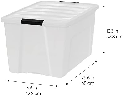 IRIS USA 4-Pack 72 Quart Storage Bins with Lids, Pearl - Image 2
