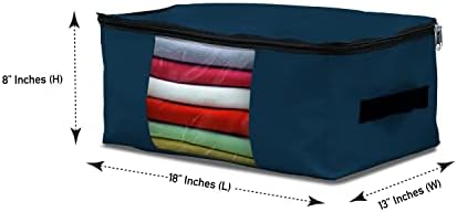 Covers & All Storage Bags, 90 litres Large size Space Saver bags Heavy Duty Storage Organizer Multipurpose, 12 Oz Waterproof UV-Resistant & Tear-Proof (Pack of 10, Blue) - Image 2