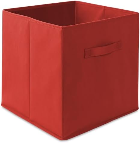 Casafield Set of 12 Collapsible Fabric Cube Storage Bins, Red - 13" Foldable Cloth Baskets for Shelves, Cubby Organizers & More - Image 2