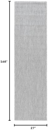 SAFAVIEH Washable Rug Outdoor Courtyard Collection - 2'3" x 14' Runner, Grey & Navy, Non-Shedding & Easy Cleaning, Ideal for Patio, Entryway, Mudroom, Hallway, Kitchen (CY8521-36812) - Image 2