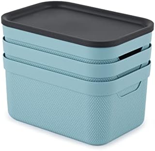 Set of 3 decorative boxes with lid A5 JIVE, colour - turquoise - Image 4