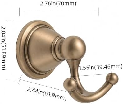 khtumeware 4 Pack 2-1/2 inch Champagne Bronze Vintage Towel Hooks - Image 2