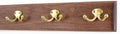 Cherry Coat Rack with Solid Brass Double Style Hooks (Mahogany, 15" x 3.5" with 3 hooks) by PEG+AND+RAIL