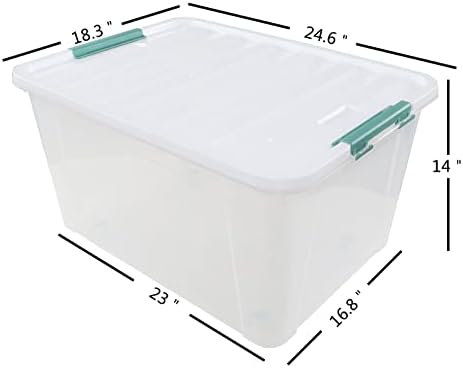 85 Qt Clear Plastic Storage Bins with Latching Lids, 4-Pack - Image 2