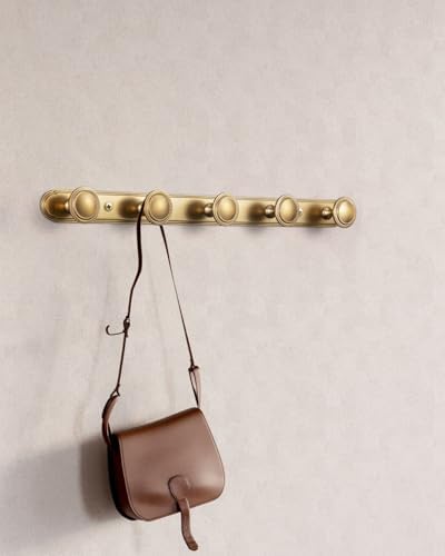 Goo-Ki 1 Pack Champagne Bronze Coat Rack Wall Mount Heavy Duty, Towel Rack Zinc Alloy Coat Hooks Wall Mounted for Hanging Bag Hat Clothes - Image 5