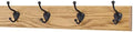 Solid Oak Wall Mounted Coat Rack with Oil Rubbed Bronze Hat & Coat Style Coat Hooks - Made in the USA (Golden Oak, 3.5" x 20" with 4 Hooks) by PEG+AND+RAIL