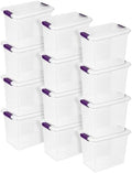 Sterilite ClearView Latch Boxes, Storage Bins with Lids, 27 Quart, 12-Pack by Sterilite