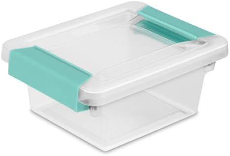 Sterilite Clip Box, Stackable Clear Plastic Bins- Mini, 12-Pack by Sterilite