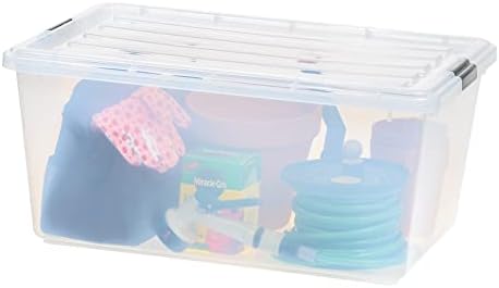 IRIS USA 68 Qt. Large Storage Bin with Buckle Down Lid, 2-Pack, Sturdy and Versatile Organizer Utility Tote Container Box for Seasonal Clothes Blankets Decoration Long Term Storage, Clear - Image 3