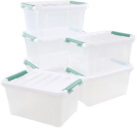 6-Pack Clear Storage Latch Bins, 20 L Plastic Storage Boxes - Image 6