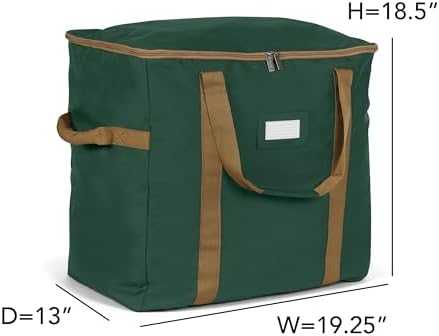 Covermates Adjustable Ornament Storage Bag, 19.25"W x 13"D x 18.5"H, Green - Image 3