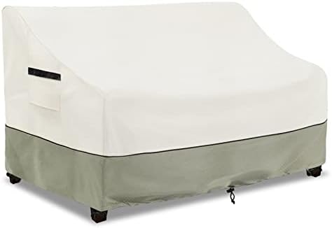 Patio 3-Seater Sofa Cover,Outdoor Couch Cover Fits up to 76W x 32.5D x 33H Inches,100% Waterproof Heavy Duty Patio Furniture Covers,Beige & Gray-Green by LSongSKY