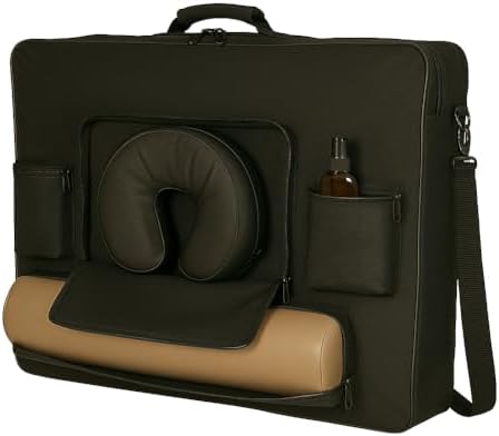 Deluxe Portable Massage Table Carrying Case – Heavy-Duty Nylon Travel Bag with Shoulder Strap & Multiple Storage Pockets – Fits Most Standard Folding Massage Tables – Black (30") - Image 5