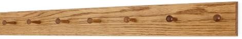 Solid Oak Xtra-Wide Shaker Peg Rack -Made in The USA - Golden Oak Stain 41 x 4.5 Inches with 7 Pegs - Image 2