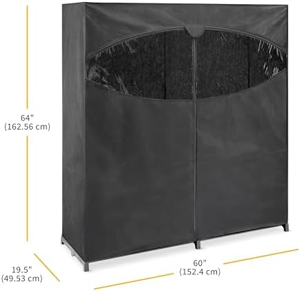 Whitmor Extra-Wide Portable Clothes Closet - 60 Inches Wide - Store Seasonal Clothing - Black - Image 7