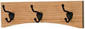 PegandRail Oak Curved Back Wall Mounted Coat Rack - Bronze Hooks - Made in The USA (Natural, 15" x 4.5" - 3 Hooks) by PEG+AND+RAIL