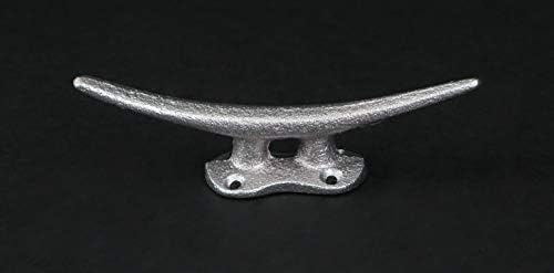 Zeckos Set of 4 Boat Cleat Wall Hooks, 5.75 Inch Tall Metallic Silver - Image 3